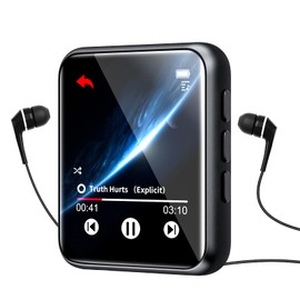 64GB MP3 Player with Bluetooth 5.0, Portable Digital Lossless Music Player, Built-in Speaker, 1.8 in Full Touch Screen, FM Radio, Pedometer, Line-in Recording, Earphones Included, Support up to 128GB