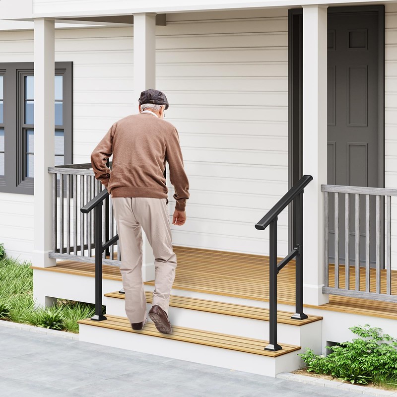 MODCART Hand Rails for Outdoor Steps, 2 Step Handrail 2
