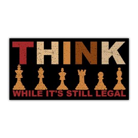 BAVAHA [7.5"x3.75"] Think While It's Still Legal Bumper Sticker Social Justice Equality Stickers Liberal Leftist Progressive Decal Solidarity Peace Decal Resist Sign for Cars Windows Vehicles