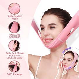 uytrrsvd Correa De Barbilla V-Line Para Dormir: Reductor De Papada Y Mandíbula Para Mujeres, Mascarilla Facial Adelgazante Reutilizable Con Correa Ajustable