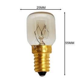 Kleine Glühlampe für Mikrowelle/Backofen, 10 Stück/Packung, SES/E14-Schraubsockel, für bis zu 300 Grad, E14 25.00W 240.00V