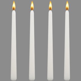 10 inch White Taper Candles-Set of 4 Taper Candles -Dripless and Smokeless,Tall Candlesticks, Home Dinner, Party, Wedding, Long-Lasting Candlesticks,Christmas Candles(10 inch, White)