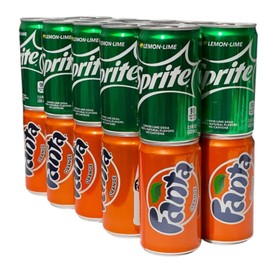 BLESSVA® - Sprite Variety Fanta Pack Sodas- 2 packs of 10 cans each, 20 Cans Sodas Mini (7.5oz per cans)