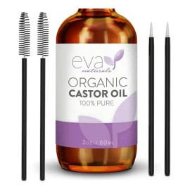 Aceite de Ricino Eva Naturals 100 Orgánico Puro 60ml Cuidado Cabello Cejas Pestañas                                                                   