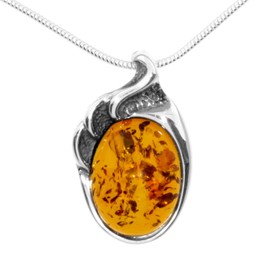 Ostsee-Schmuck Necklace with Pendant – Glider Marlen – Silver 925/000 – Amber, Amber