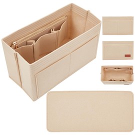 PLIGREAT Handbag Organizer Insert, Felt Organizer Insert Base Shaper Dividers for Women Purse Tote Bag Handbag Interiors