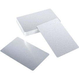 50 Pieces Portable Aluminum Sheet Metal Tags Business Cards Blanks Laser Engraving or CNC Diy Gift Cards Craft project 6 Colors Optional Thickness ( 0.22 mm ) Size 3.3" x 2.1" ( 86 x 54mm ) (Silver)