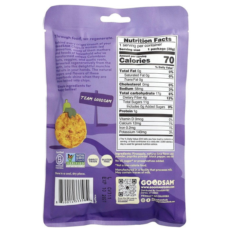 GoodSam PBC Small Farms™, Crispy Crunchy Chips, Pineapple Chili Lime,