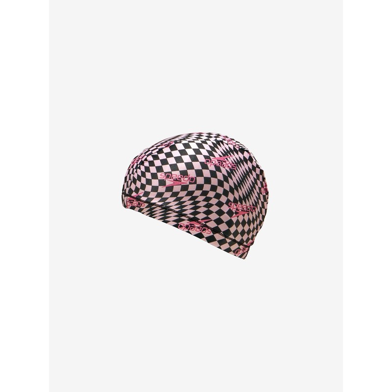 Speedo SE12411 Swim Cap Checkered Tricot Cap Unisex Pink Free