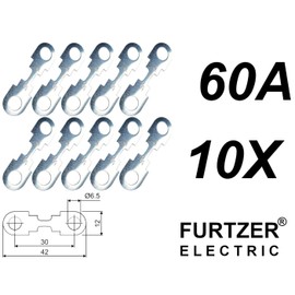 Car Strip Fuses Blade Fuses TFS00 Pack of 10 30A 40A 50A 60A 80A 110A 150A 175A 32V Max, Current: 060A Amp