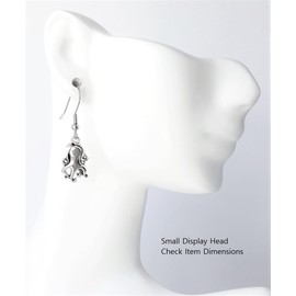 Octopus (Cuttlefish) - 18x10mm - Silver alloy charm dangle earrings. Hypoallergenic Stainless-Steel Fishhooks or Ball Post Earrings Optional