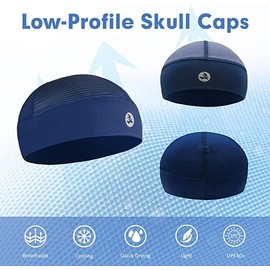 EMPIRELION Low-Profile Cooling Helmet/Hard hat Liner, Stretch Working Cap, Summer Sweat Wicking Skull Cap, Running Beanie Sun Protection
