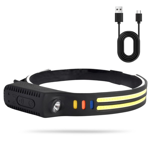 Colexy Rechargeable Headlamp, Super Bright Headlamp, LED Rechargeable Headlamp, Waterproof