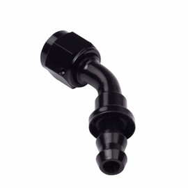 smileracing Black 6AN 45 Degree Aluminum Swivel Push-on/Lock Hose Barb Fuel Oil Line End Fitting