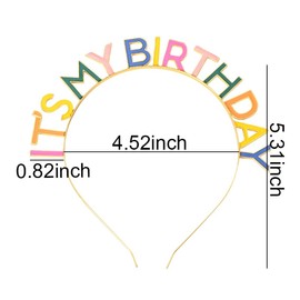 Happy Birthday Crown Headband Tiara Headbands Birthday Headpiece for Women Colorful Birthday Headband Crowns Birthday Gifts