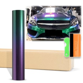 12"x60" (1FTx5FT) Purple Green Galaxy Dust Gloss Chameleon Metallic Color Shift Color Change Vinyl Wrap Auto Sticker Decal Film Sheet Bubble Free Air Release Technology with Tool Kit