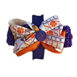 Clemson Baby Girl Boutique Bow Crocheted Headband