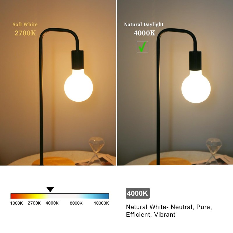 MEILUX 2 Pack G30(G95) Globe LED Light Bulbs, 5.5W Dimmable