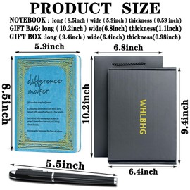 WHLBHG Social Worker Gift Difference Maker Definition Hardcover Journal Notebook Employee Appreciation Gift Coworker Gift Multi color Journal,1 Pack (Light Blue), (difference maker-Light Blue)