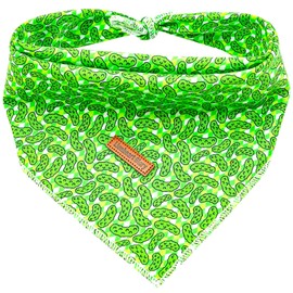 Lionheart glory Green Cucumbers Dog Bandana 1 Pack Washable Soft Dog Scarf, Square Adjustable Dog Bandanas for Small Dogs and Cats