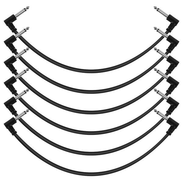 GOGHOST 12 Inch Guitar Patch Cables 6 Pack, 1/4" Right