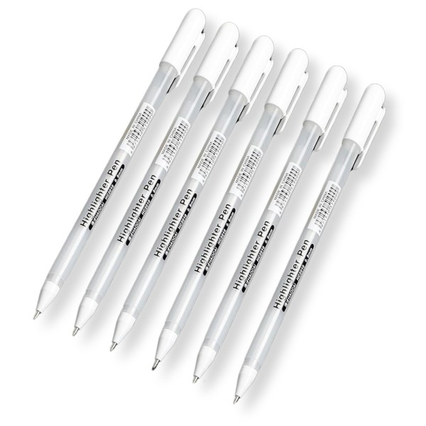 SOMCO - Pack Of 6 White Gel Pens - Fine