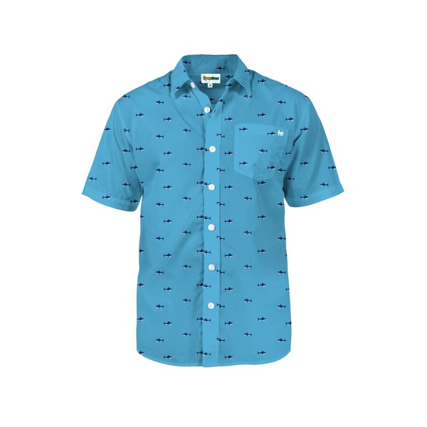 Tipsy Elves Blue Deep Sea Hawaiian Shirts for Men -