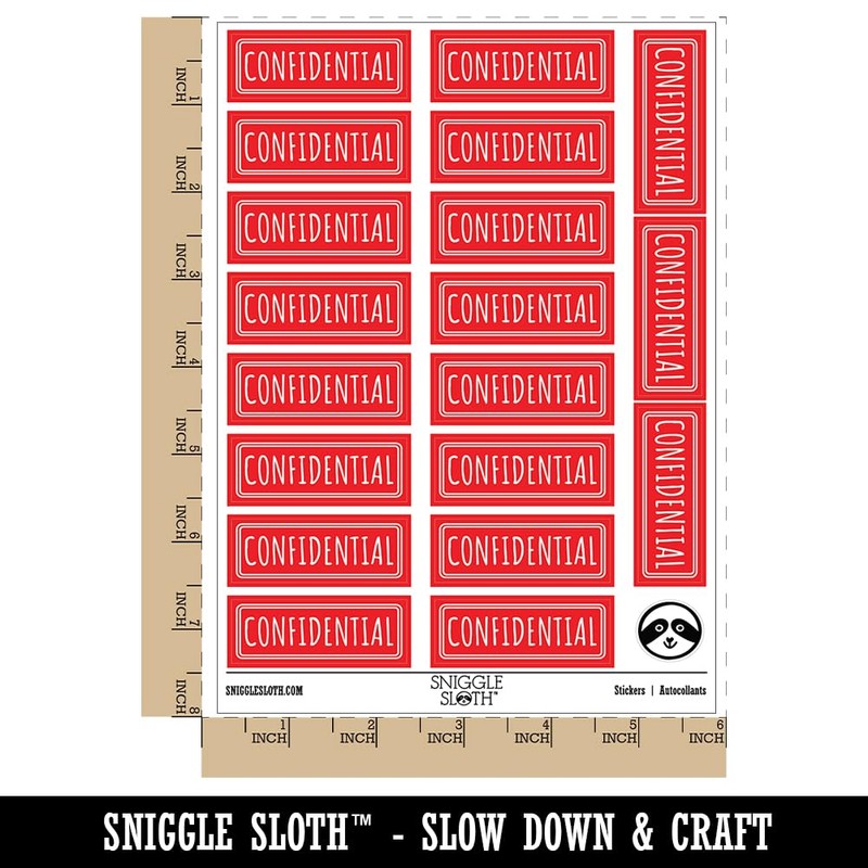 Confidential Double Line Border Document Sticker Pack - Matte Finish