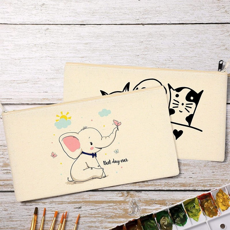 DIY Blank Fabric Bag, Pack of 10 Fabric Pencil Case