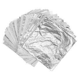 VILLFUL 100pcs Silver Gilding Foil Imitation Gold for DIY Art Crafts Furniture Decoration Durable Non Edible for Creative Projects