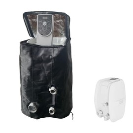 XCZ hot tub Pump Cover. with Thermal Insulation Aluminum Film, Waterproof, Sunscreen, Insulation. Spa Heat Pump Insulation Cover. (Black, Cover only)