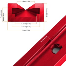 Seekliny 2pcs T-Track for Woodworking 48" Red Double-Cut Pre-Drilled, 48 inch Universal Aluminum T Tracks Dark Red