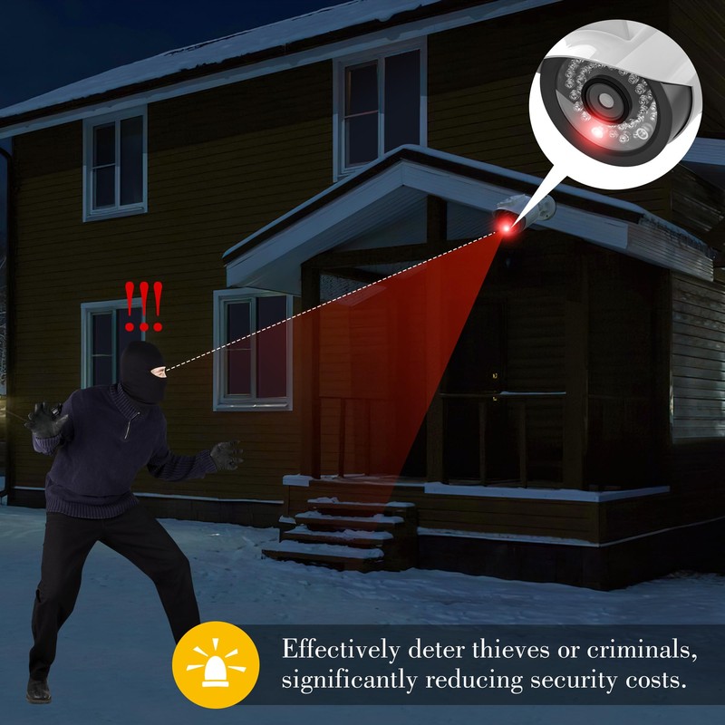 BNT Solar Powered Fake Security Camera, Bullet Shape Fake Surveillance