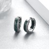 Mens Hoop Earrings 925 Sterling Silver Malachite Viking Earrings Men