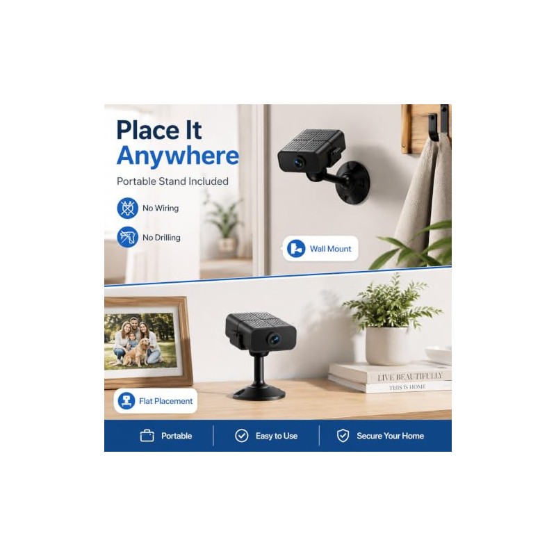 Mini cámara de seguridad, 1080P HD WiFi pequeña cámara oculta