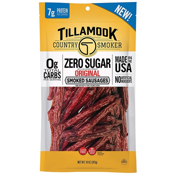Tillamook Country Smoker Zero Sugar Original Keto Friendly Smoked Sausages, 10 Ounce