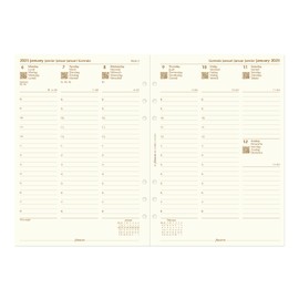 Filofax Lockwood Organizer, A5 Size, Cognac - Full-Grain Buffalo Leather, Six Rings, Week-to-View Calendar Diary, Multilingual, 2025 (C021688-25)