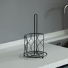 Freestanding Black Iron Towel Paper Holder Stand Roll Dispenser with