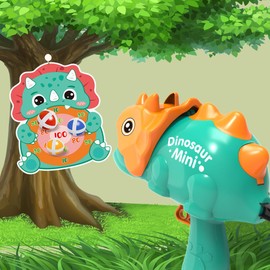 Dinosaur Toys for Boys Girls, Shooting Games for Kids with Dart Board and 12 Sticky Balls, Dino Blaster Gun for Indoor Outdoor Garden, Target Games for Easter Christmas Birthday Gifts
