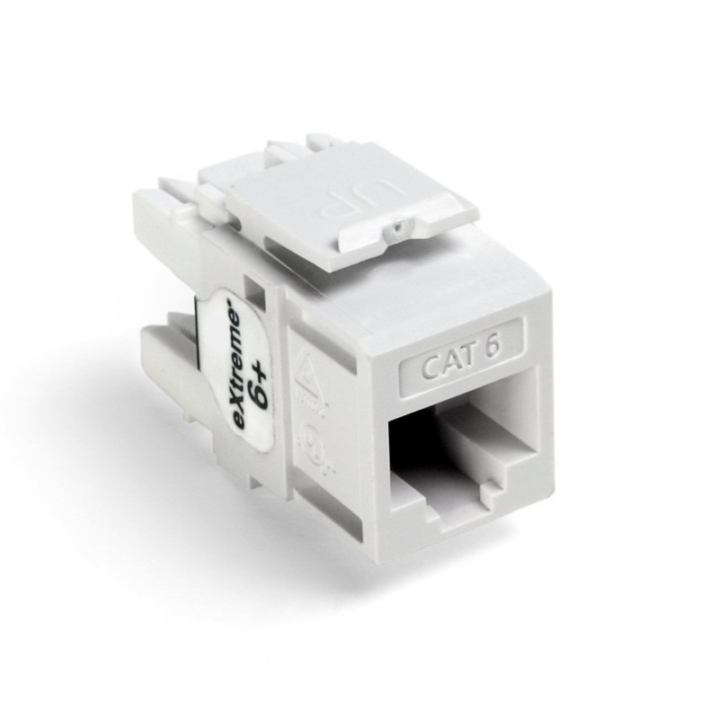 Leviton Extreme 6+ QuickPort Connector, 10-Pack, 61110-OW6, White