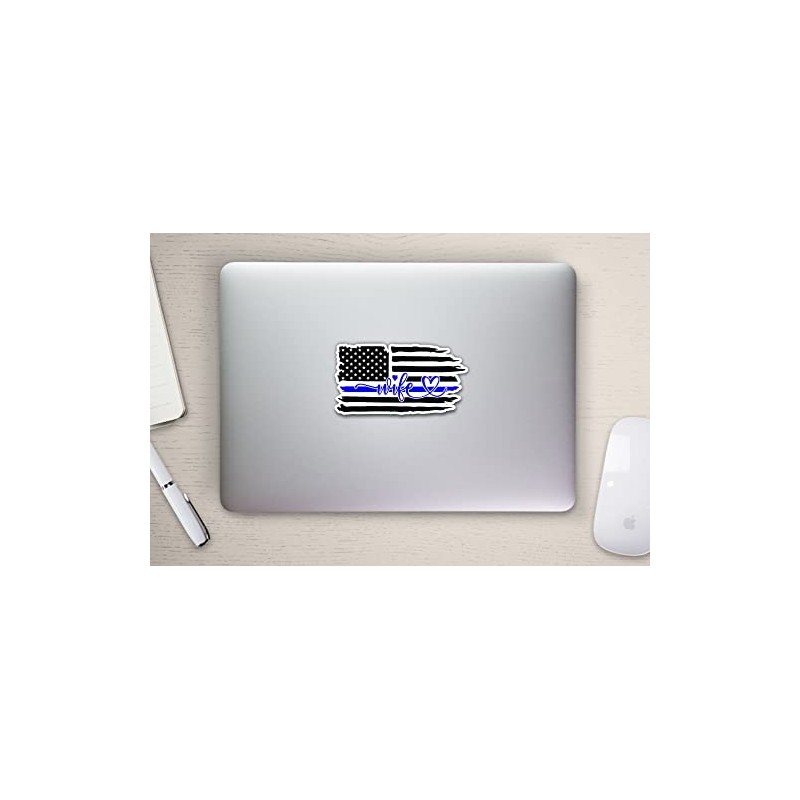 Thin Blue Line Wife Vinyl Sticker Support Back The Blue