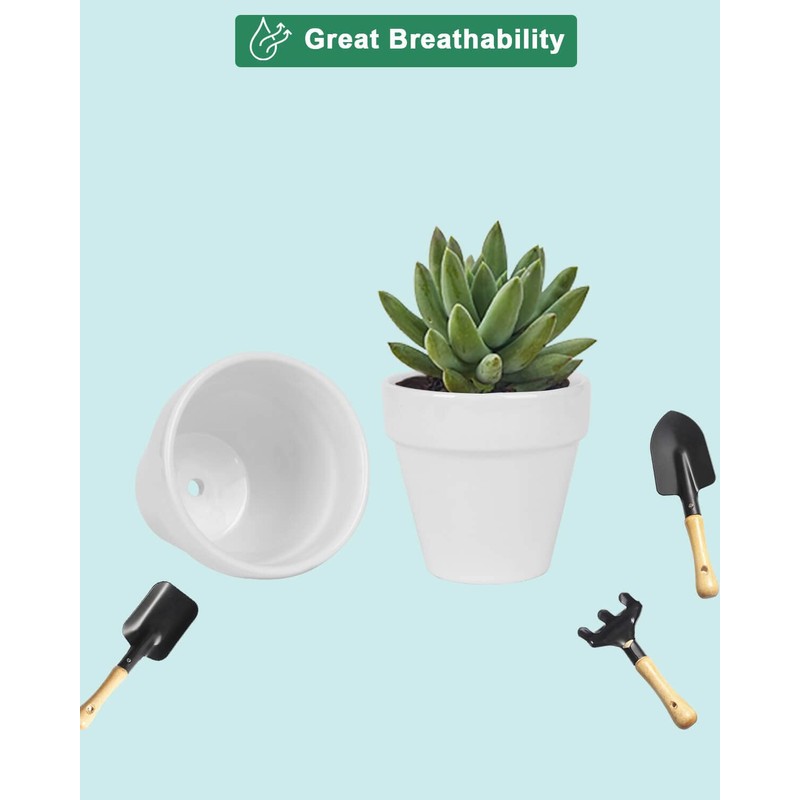 vensovo 48 Pcs Tiny White Ceramic Plant Pot - 2