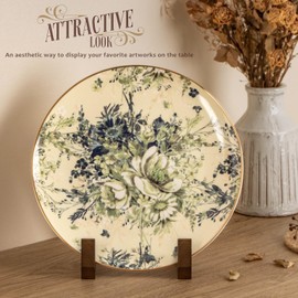 ANBOXIT Plate Display Stand, 8 Inch Plate Holder for Displaying, Decorative Picture Frame Dish Photo Plaque Platter Wood Stand