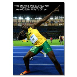 Usain Bolt A3 Unframed Jamaican Sprinter Running Sport Quote Poster Motivation Inspiration Photo Picture
