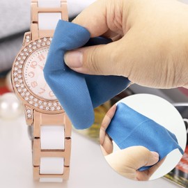 Professional Watch Back Remover Tool, Metal Adjustable Rectangle Watch Back Case Cover Press Closer & Opener Opening Removal Screw Wrench Repair Kit Tool for Watchmaker,with watch cleaning cloth