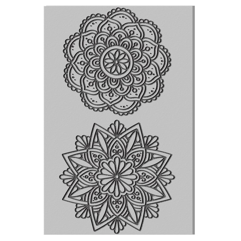 CHGCRAFT Mandala Clay Texture Mat Flower Pattern Clay Modeling Pattern