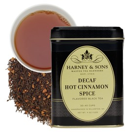 Harney & Sons Hot Cinnamon Spice Tea (Decaffeinated) Black Tea, loose leaf,full leaf,whole leaf, 112 grams (4oz)