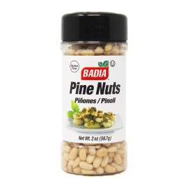 Badia Pine Nuts, Pinones/Pinoli, Gluten Free, Kosher, 2 oz Bottle
