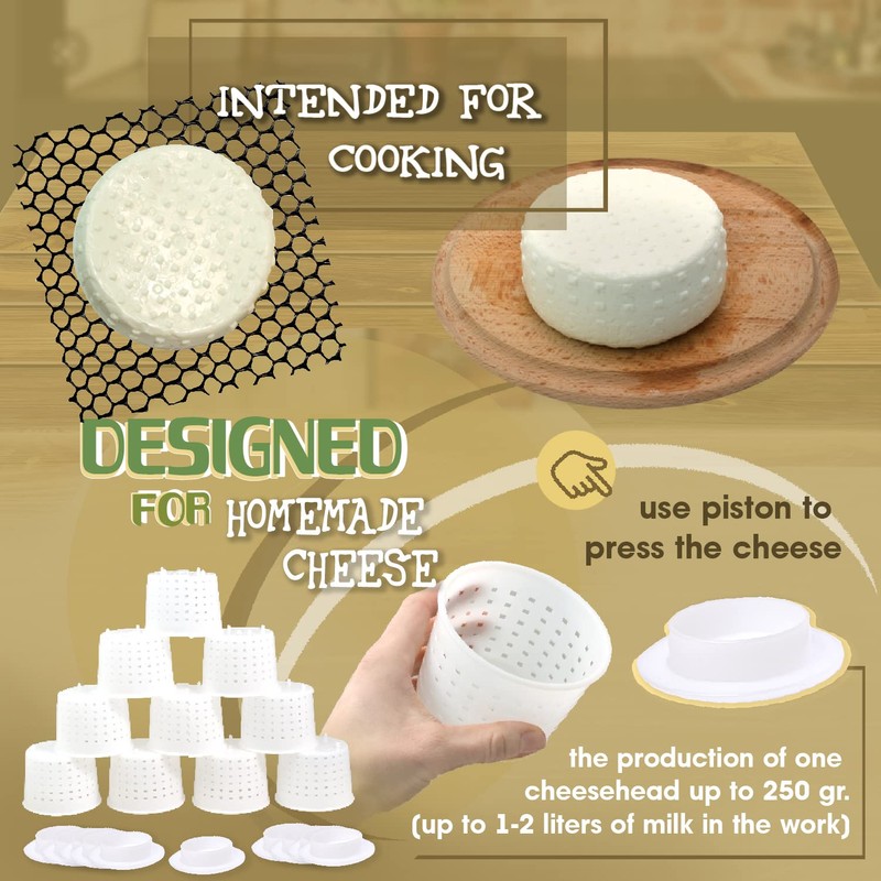 10 pcs Cheesemaking Kit with Piston Punched Сheese Maker Press