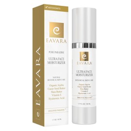 Eavara Organic Face Moisturizer Cream with Collagen Peptides, Hyaluronic Acid, Shea Butter and Jojoba Oil, Moisturizing Face Lotion For Women And Men, Award Winning & Paraben Free